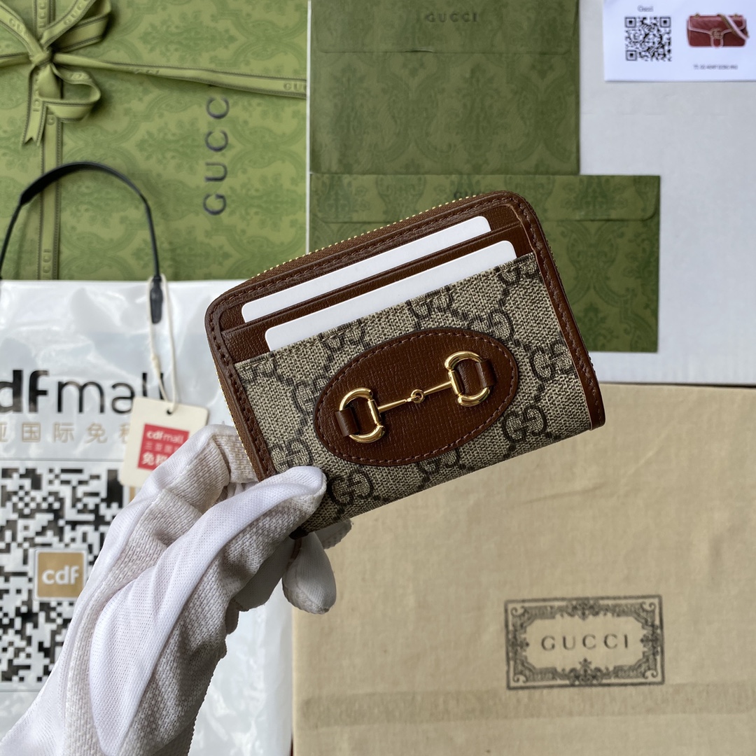 TOP GUCCI Horsebit 1955 Wallet 11.5x8x3 cm - Two Colors -GHW