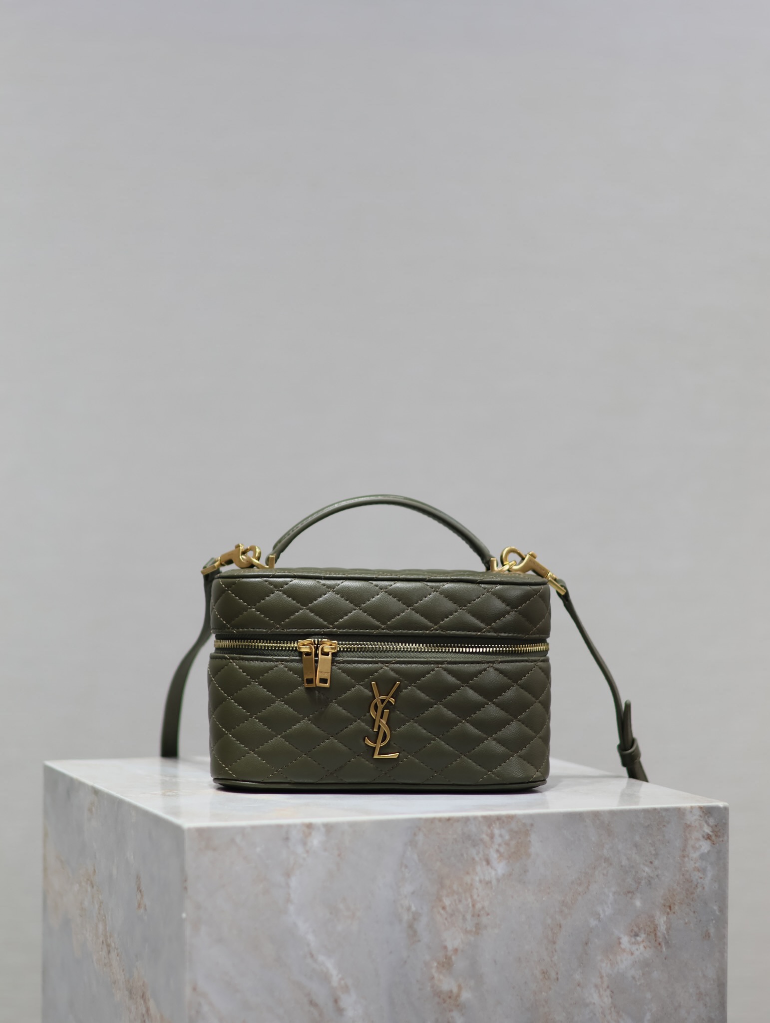 TOP Yves Saint Laurent YSL Gaby Mini Makeup Bag 18x11x6.5cm - Green&GWH