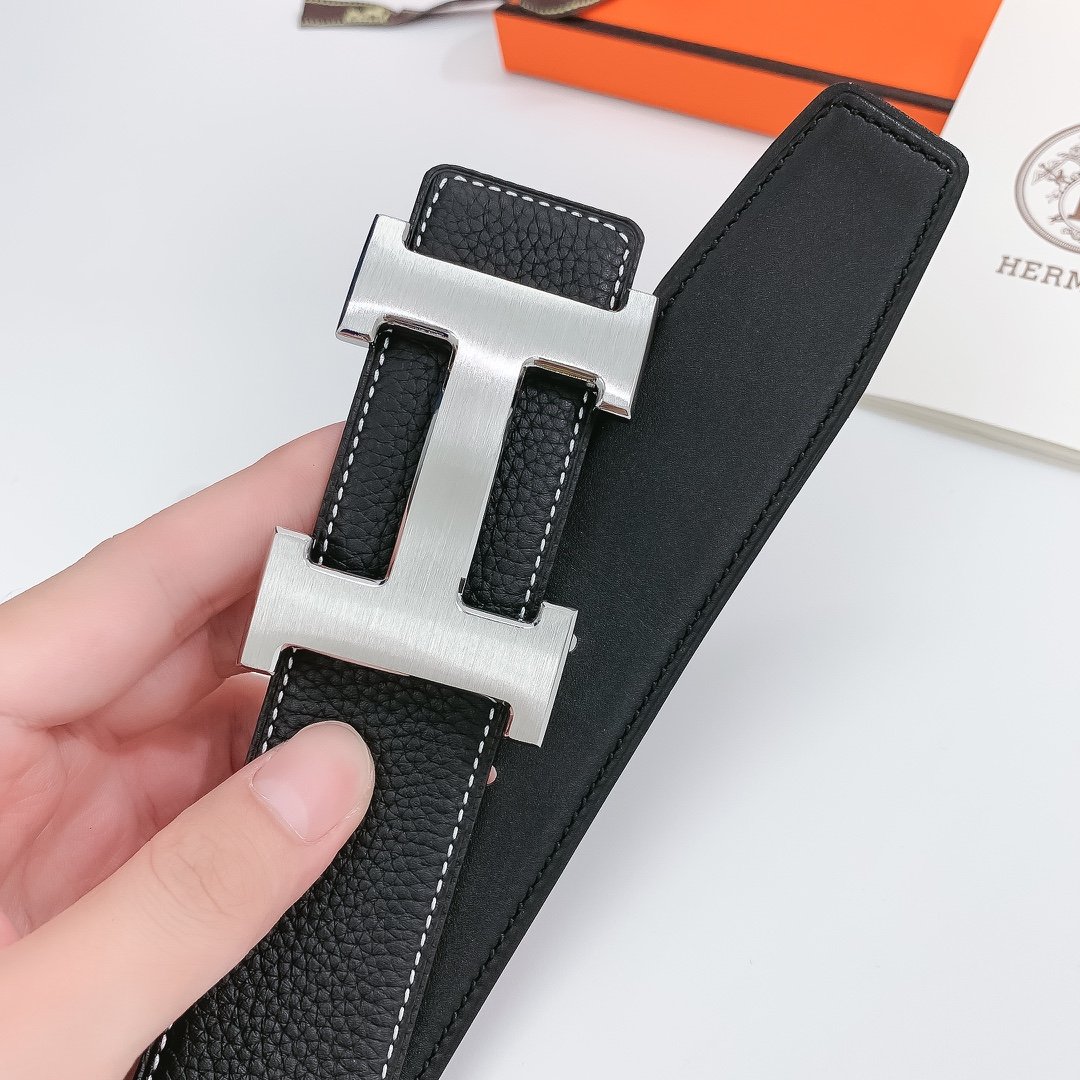 Hermès H Belt Buckle & Reversible Black For Women, Women Belt 380MM