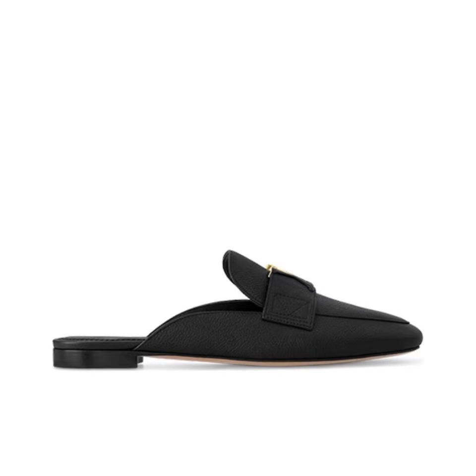 Louis Vuitton LV Leather Half-Pack Slingback Slide Sandals (Replica)