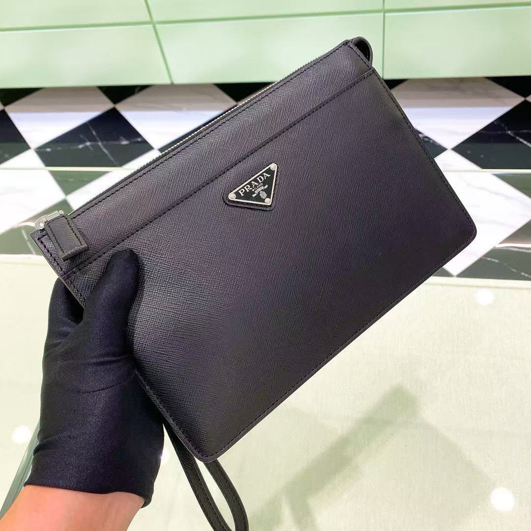 TOP PRADA Leather Handbag 25×27cm- Black