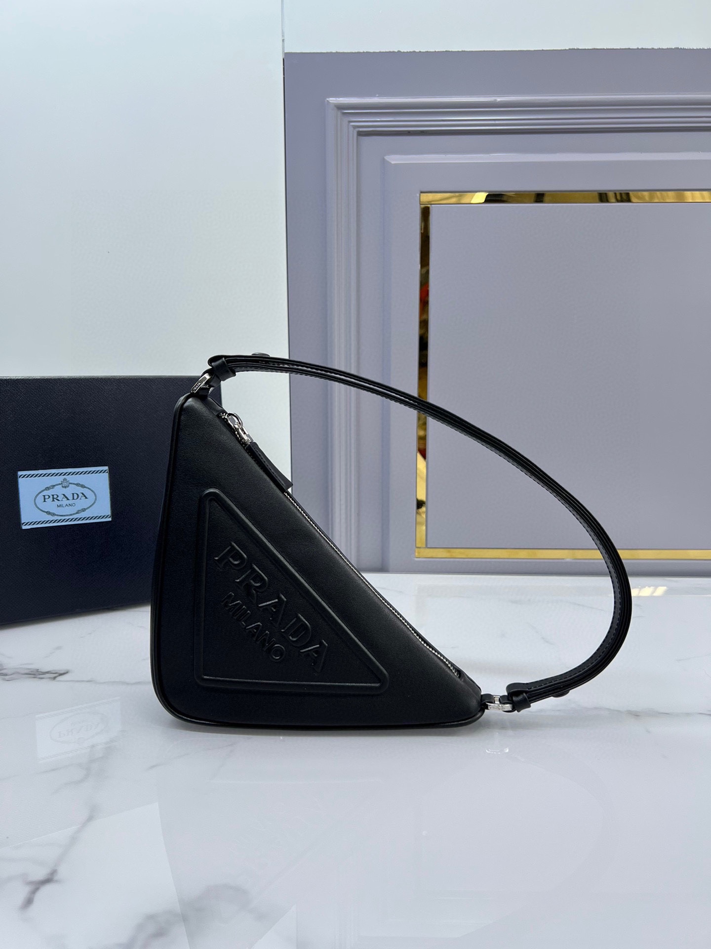 TOP PRADA Calfskin Triangle Bag 26x16x5cm - 4 Color