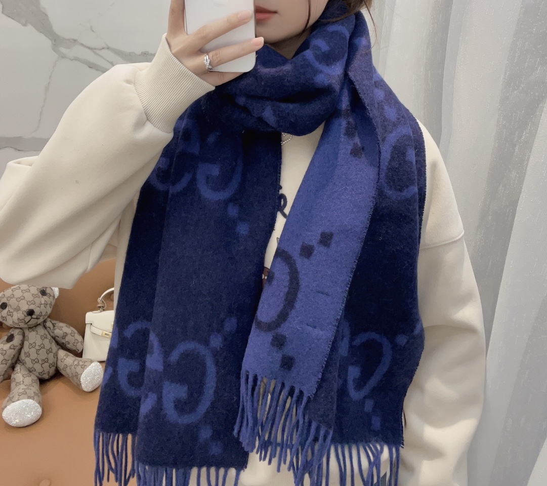 TOP GUCCI Cashmere Scarf 45*200cm - 2 Colors