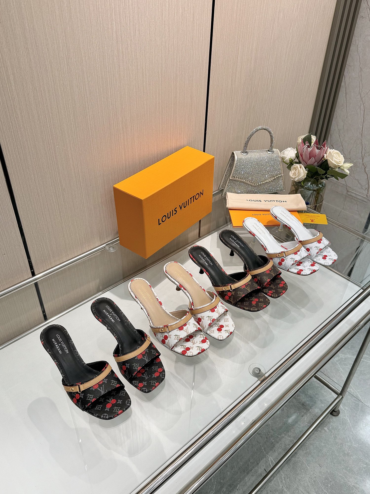 TOP Louis Vuitton LV Cherry Mid-Heeled Slippers - 4 Colour