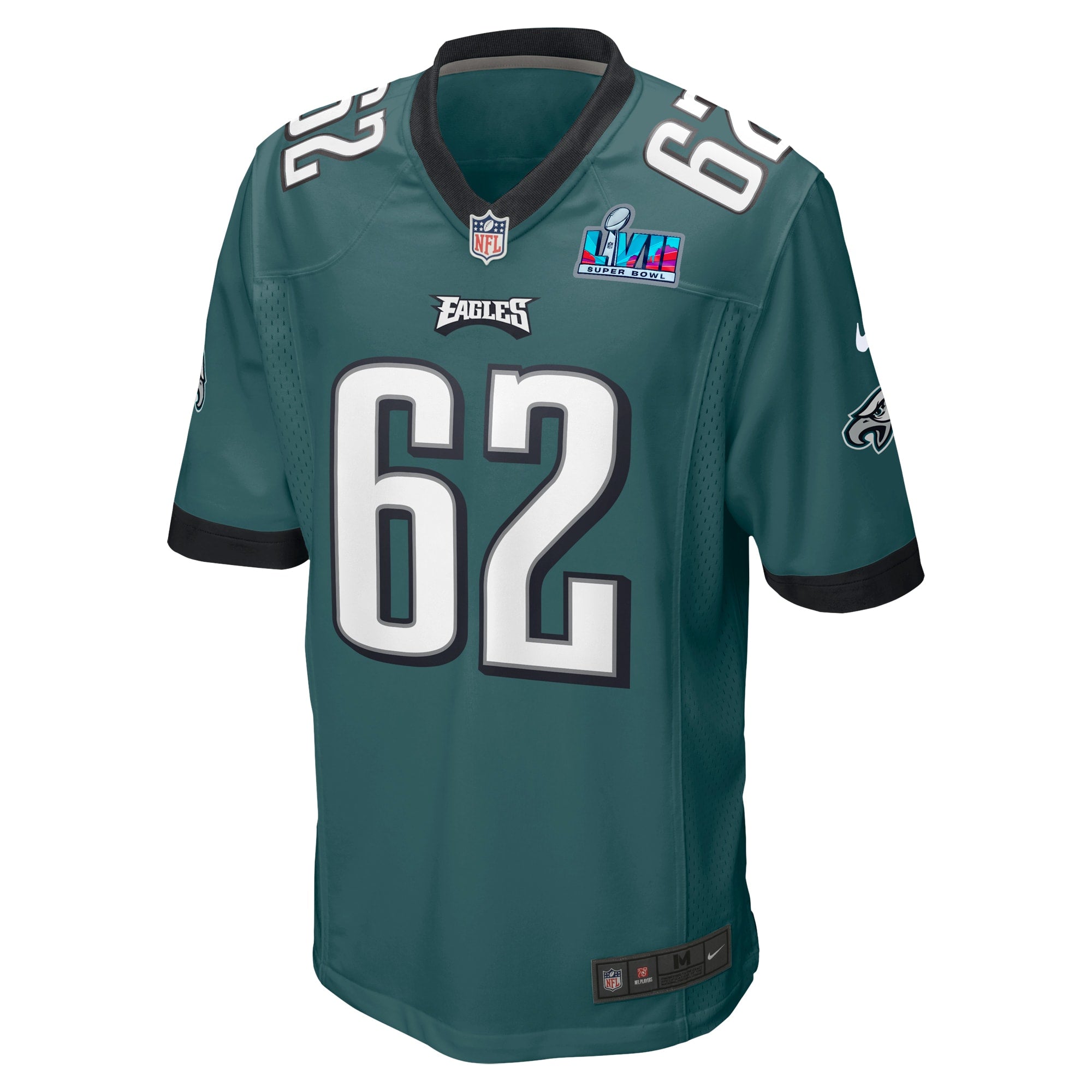 Jason Kelce Philadelphia Eagles  Super Bowl LVII Patch Game Jersey - Midnight Green