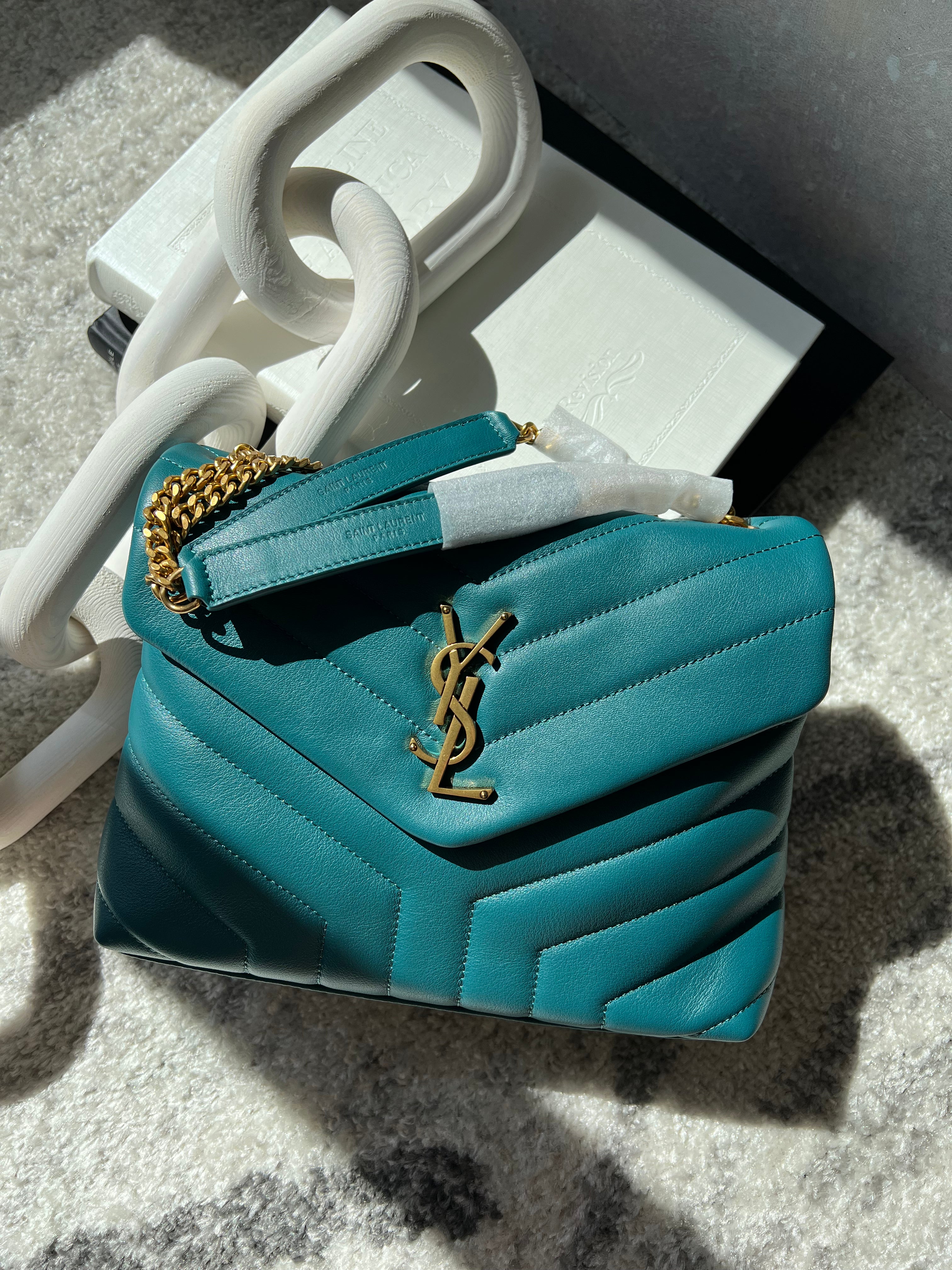 TOP Yves Saint Laurent YSL LouLou Small Bag 20cm/24cm - Teal