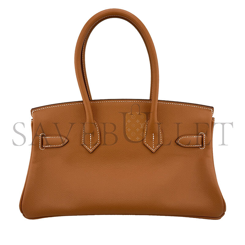 HERMES MASTER GOLD EVERCOLOR SHOULDER BIRKIN 29 PALLADIUM HARDWARE 382465 (29*19*16cm)