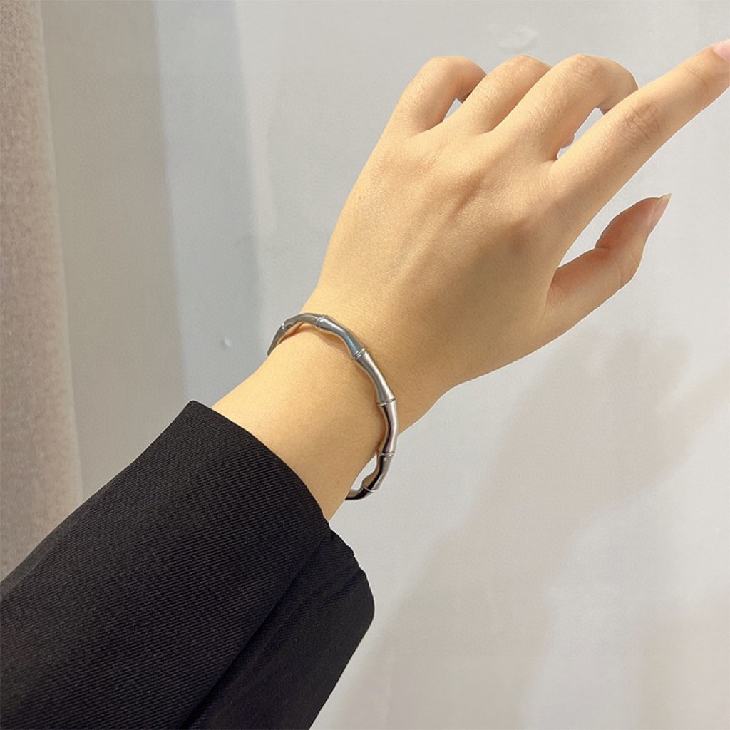 TOP GUCCI Bamboo Bracelet - Silver