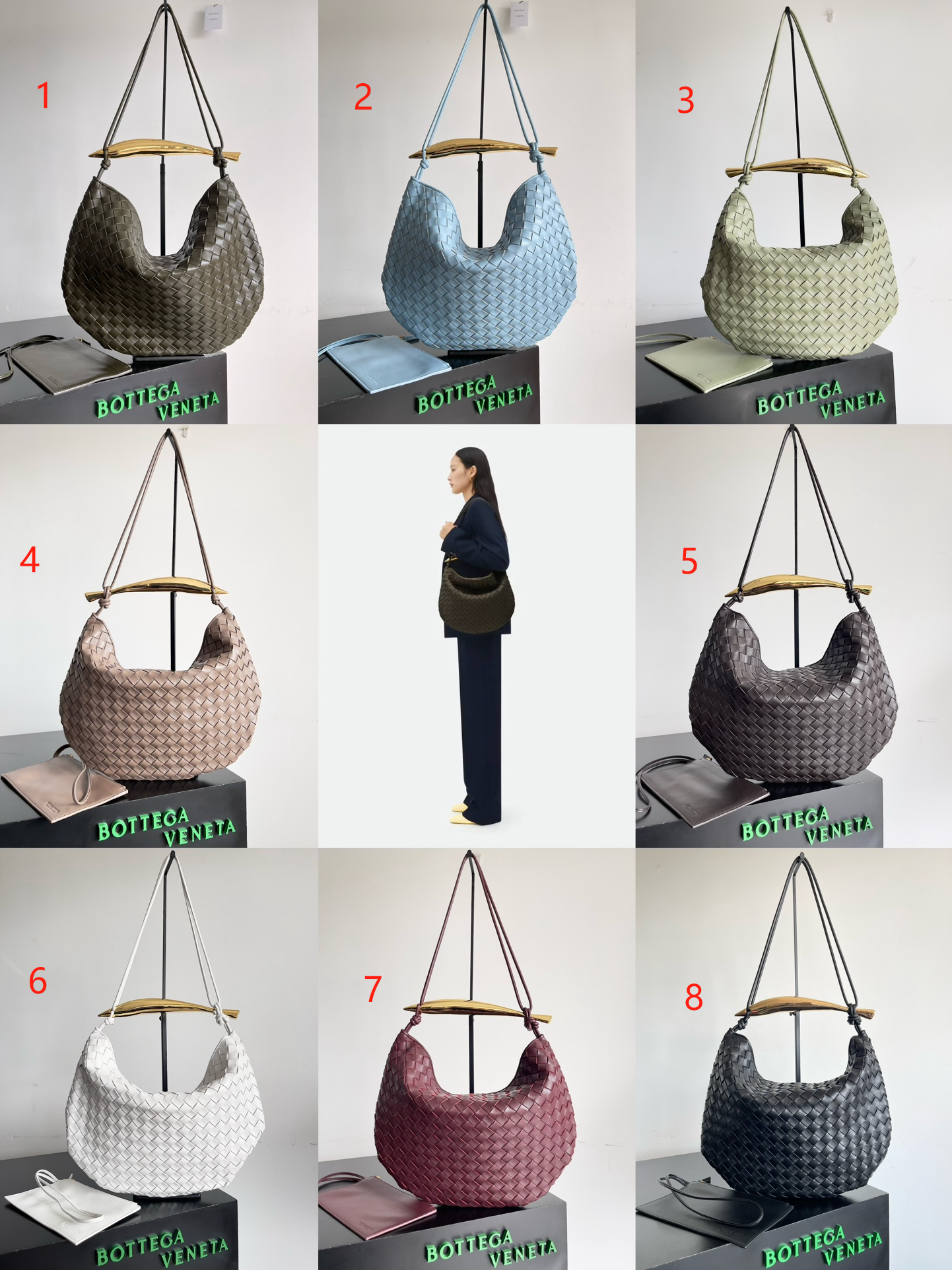 TOP Bottega Veneta BV Sardine Bag Intrecciato Weave 39x31x12 cm - 8 Color
