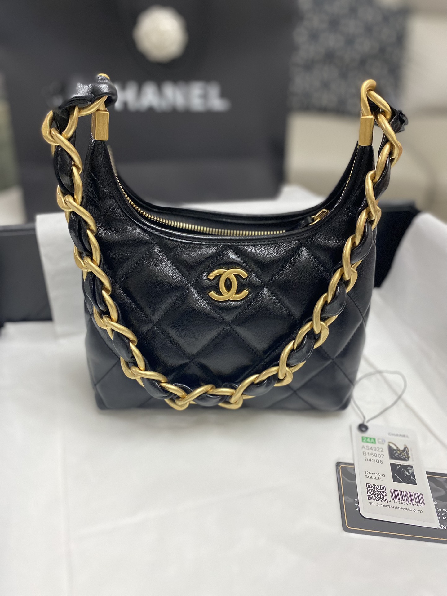 TOP CHANEL Hobo Bag 22.5x19.5x8.5cm/29x32x10cm - 4 Color
