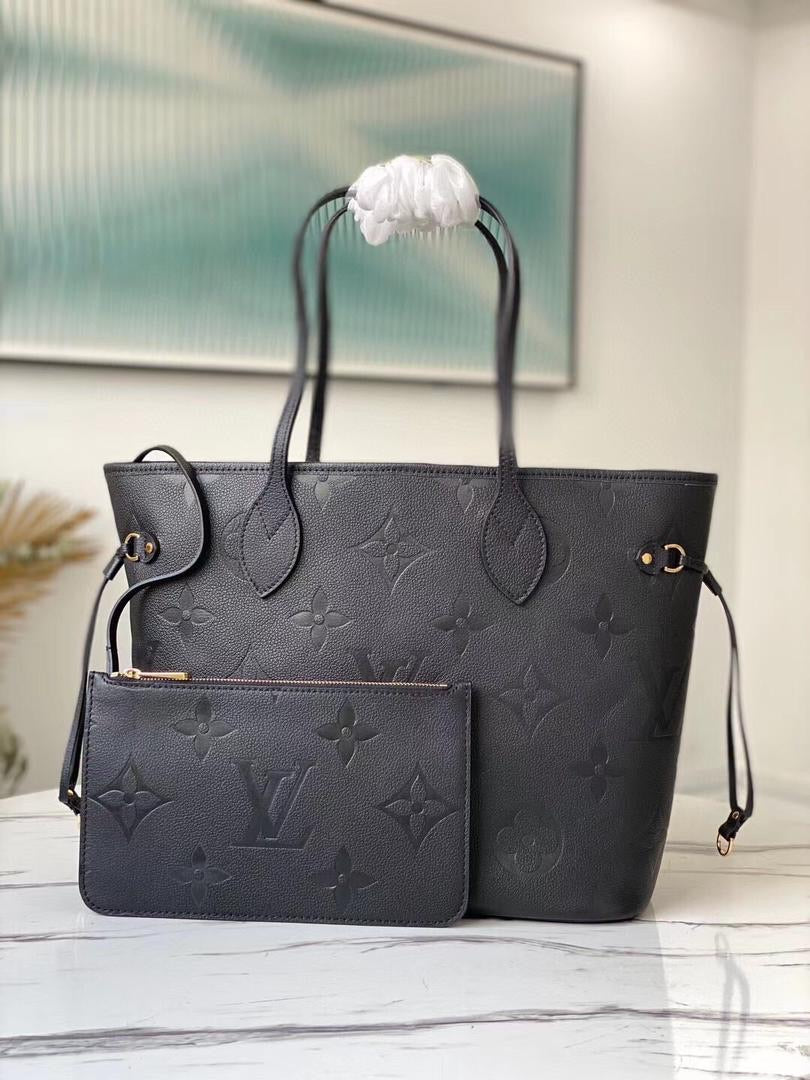 TOP Louis Vuitton LV L.V Neverfull MM Empreinte - Black