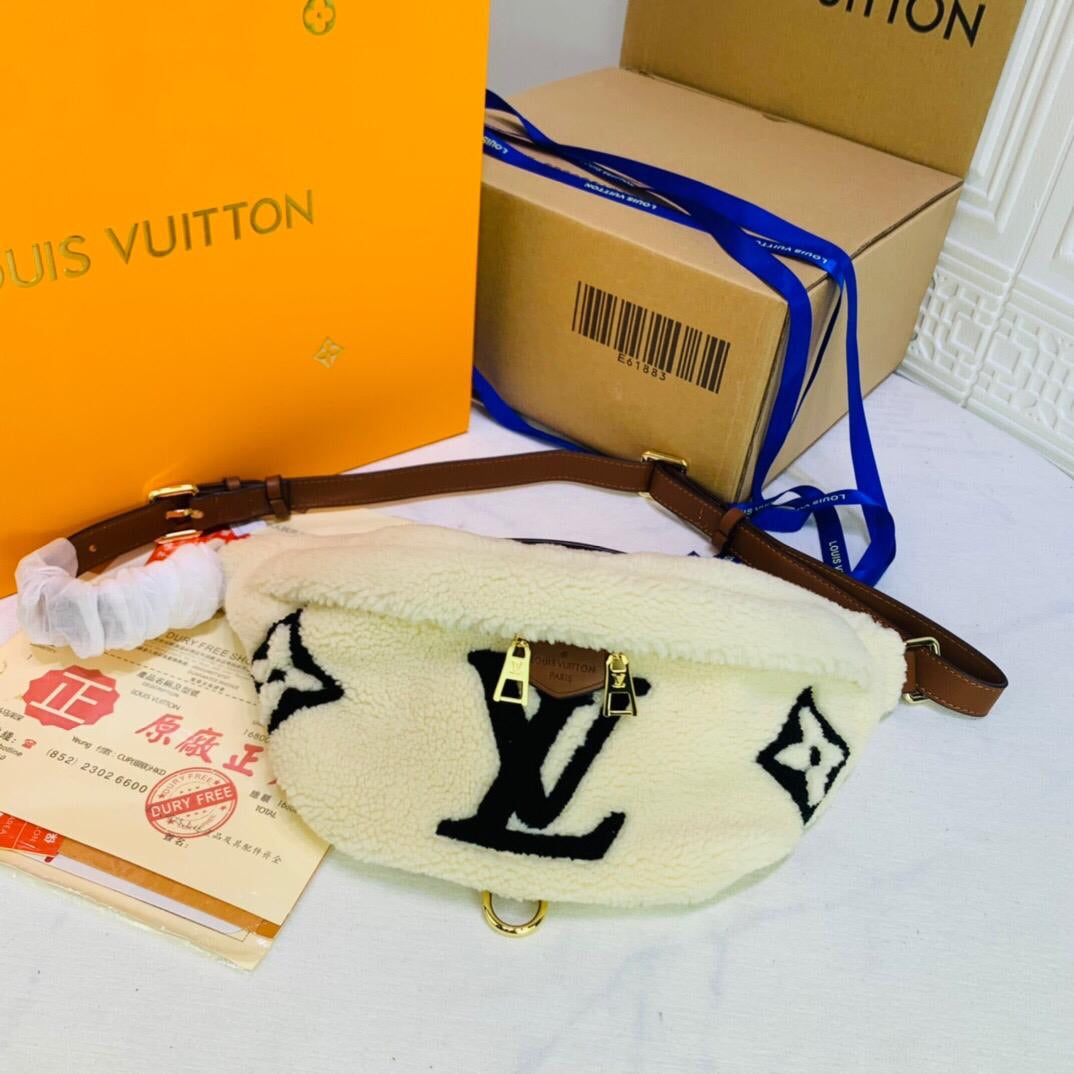 TOP Louis Vuitton LV  Teddy Bumbag 17.78 ×35.56 ×12.7 cm-White