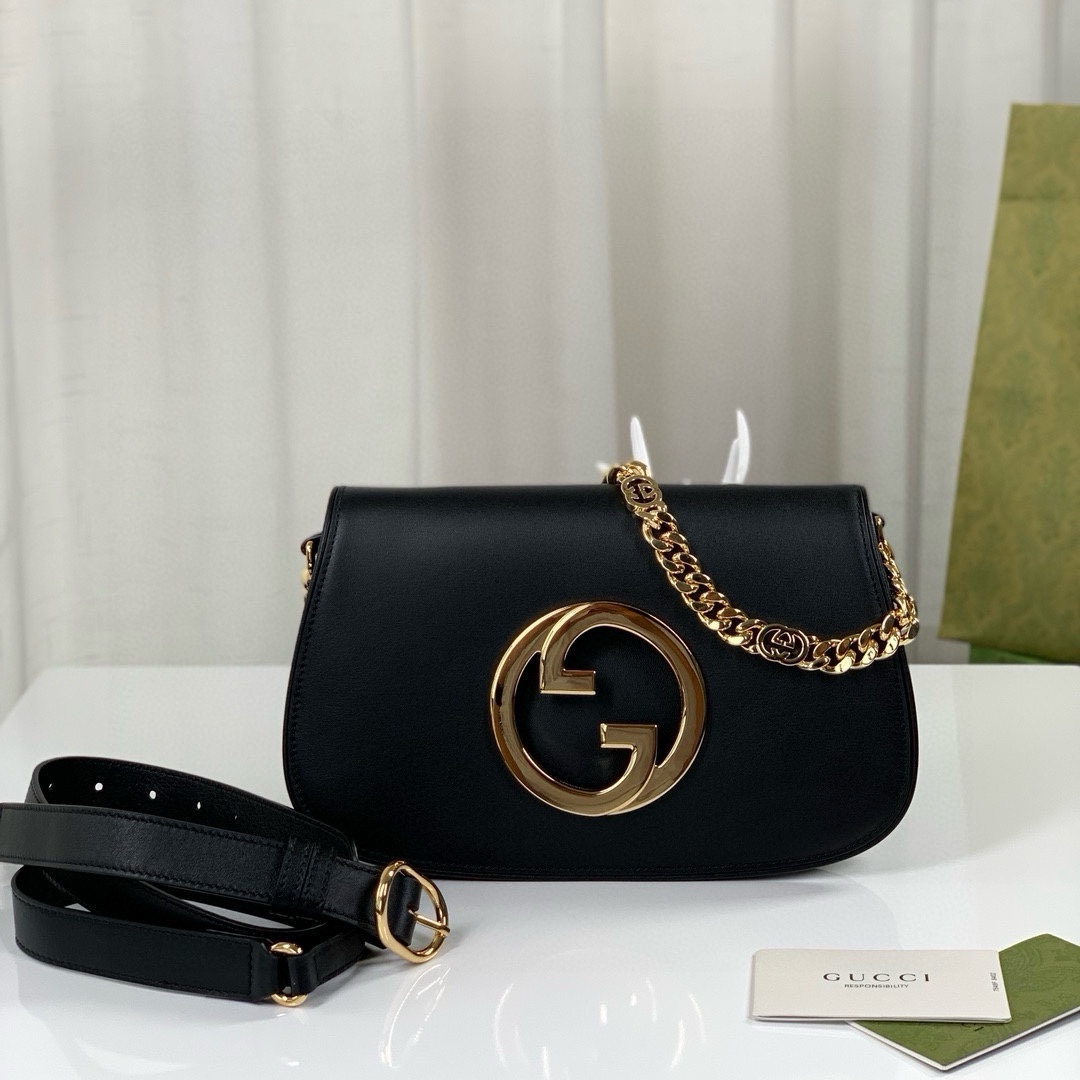 TOP GUCCI G*G Blondie Small Leather Bag 28X16X4cm - 3 Colors - GHW