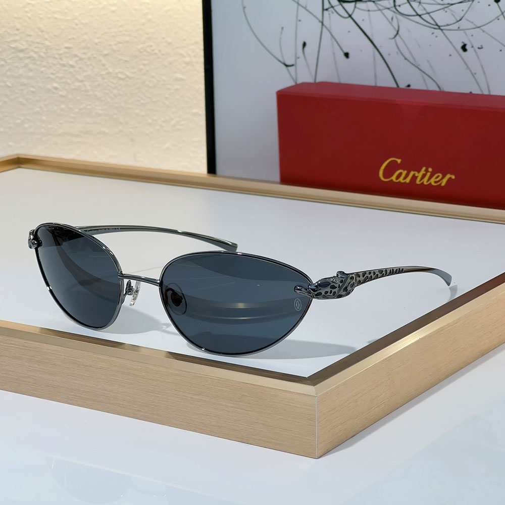 Cartier  Metal Cutout Frame  Sunglasses Top quality （Replica）