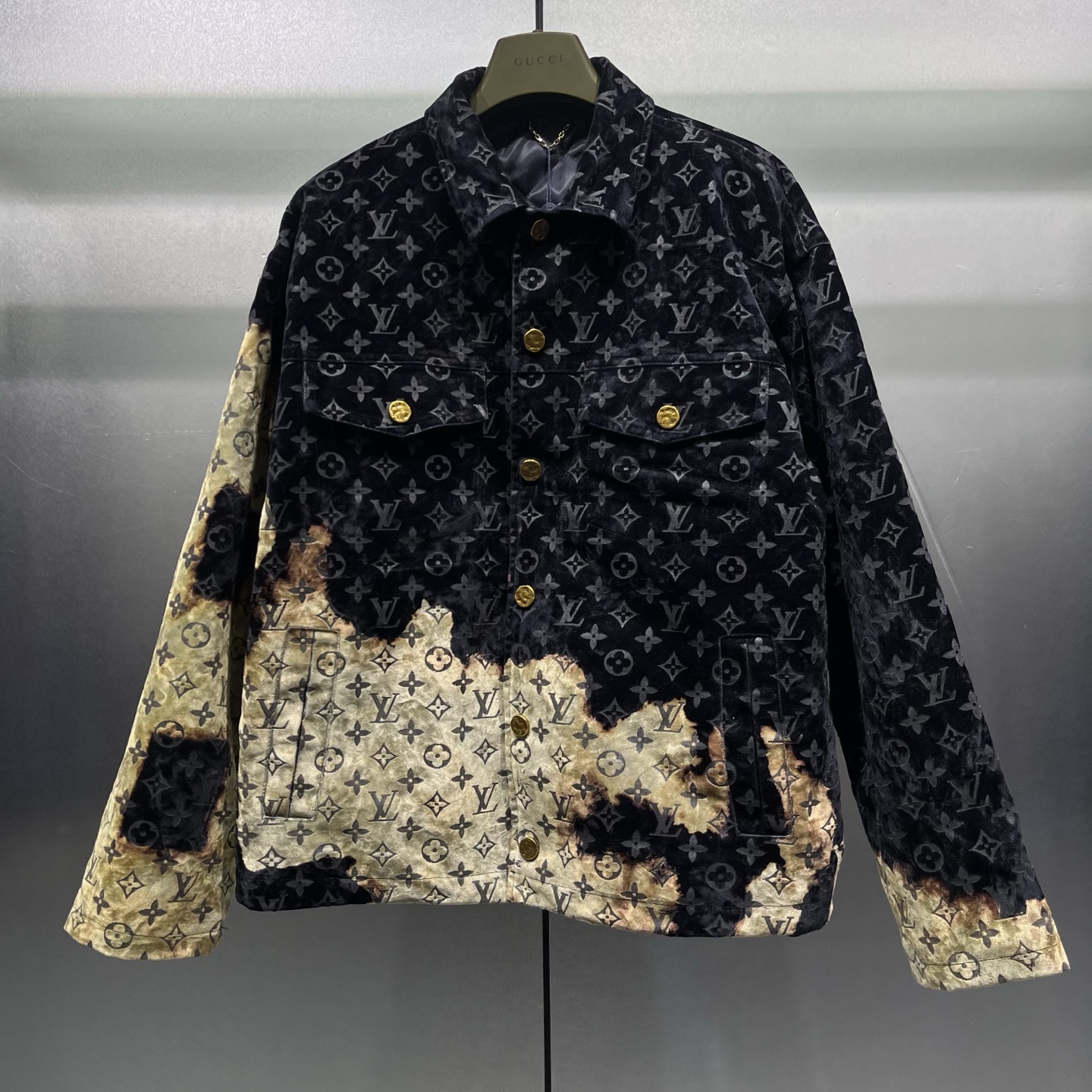 1v 新款限定满印植绒火烧云棉服牛仔衣 46-52全码出货 编号2022780