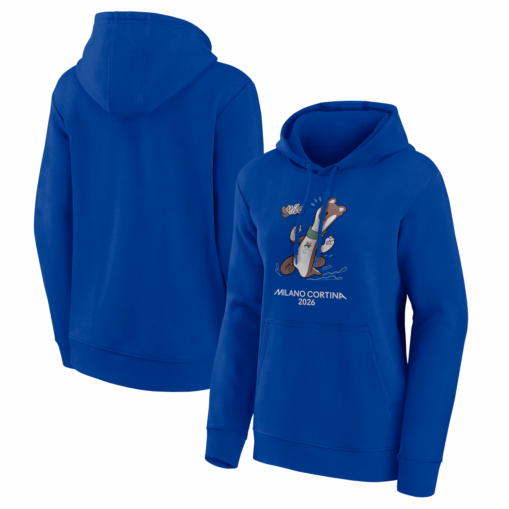 Milano Cortina 2026 Paralympics Mascotte Graphic Hoodie - Womens - Blue