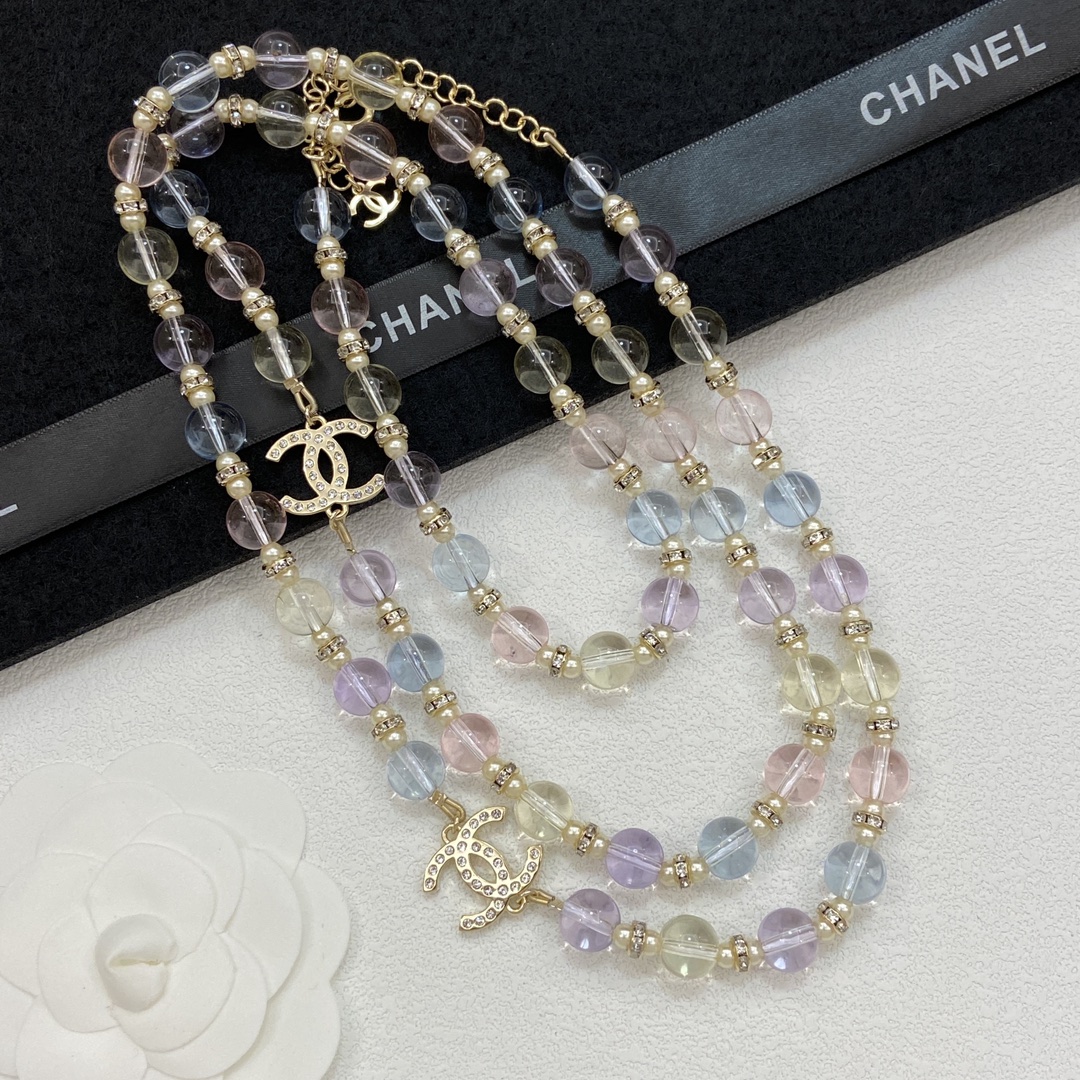 TOP CHANEL Long Necklace - Gold