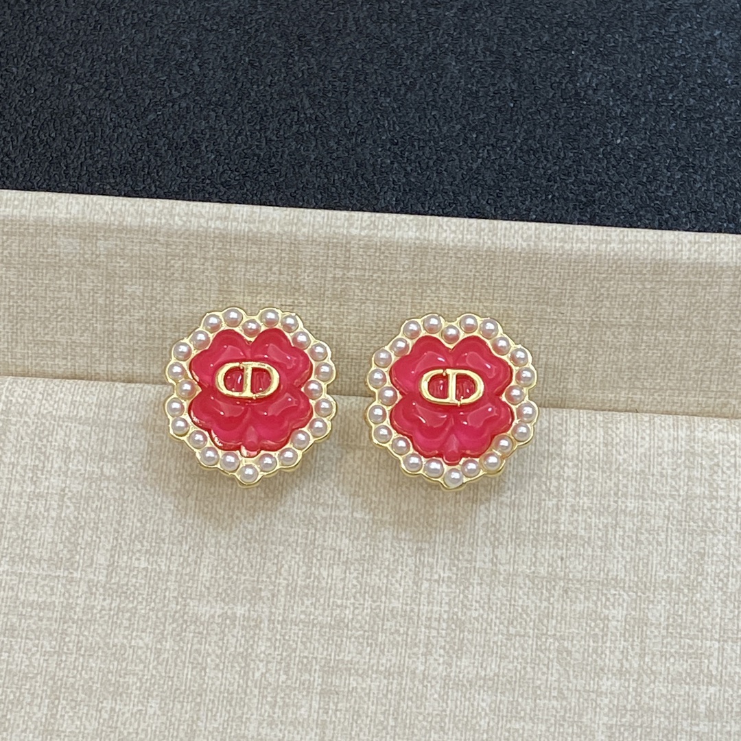 TOP Christian Dior Earrings -Red