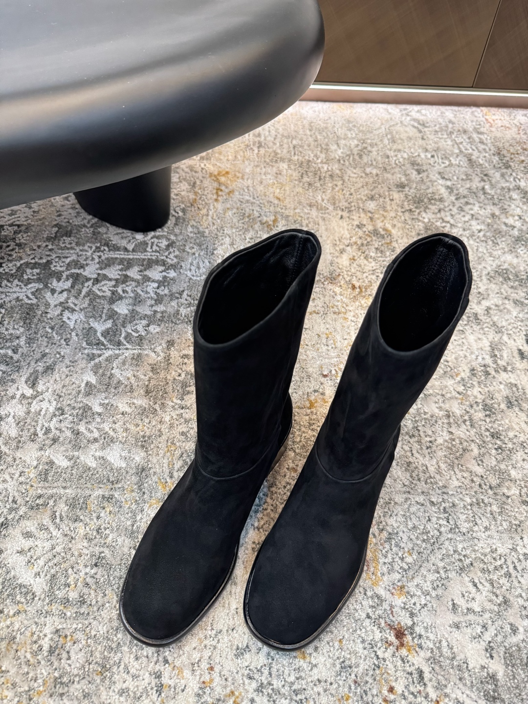 TOP PRADA Leather Short Boots 4cm Low Heels -  2 Color