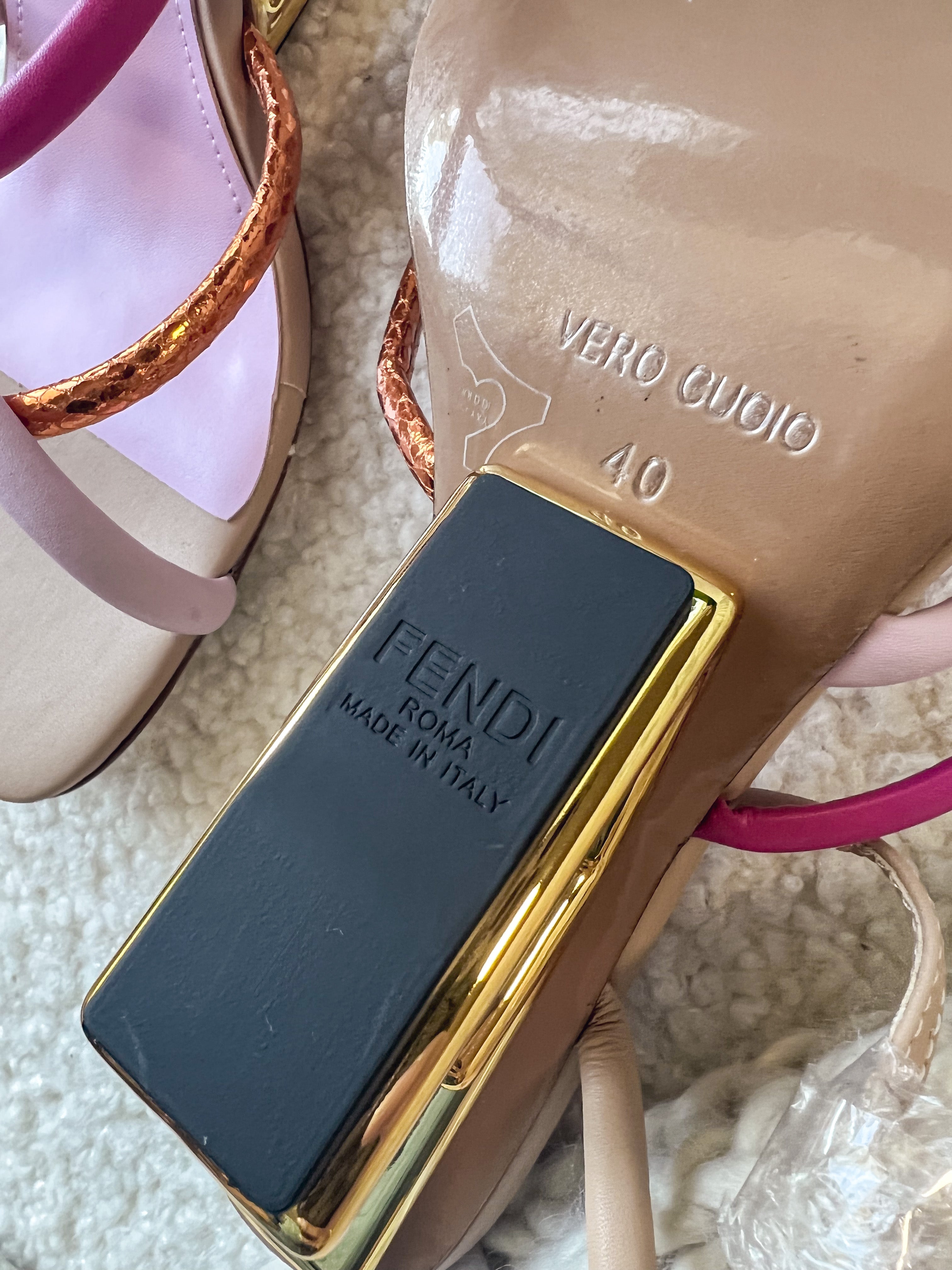 TOP FENDI FENDI First Heeled Sandals Multicolored - Pink