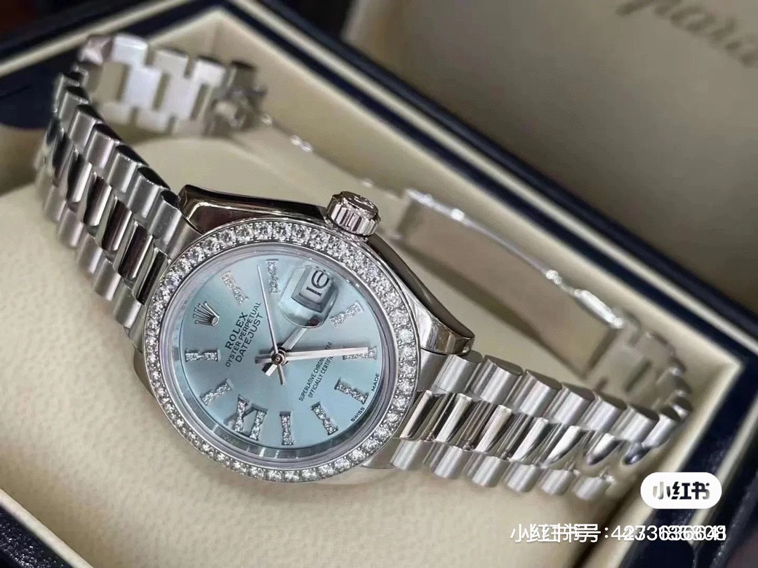 TOP ROLEX Blue Dial Watch 31mm - Silver