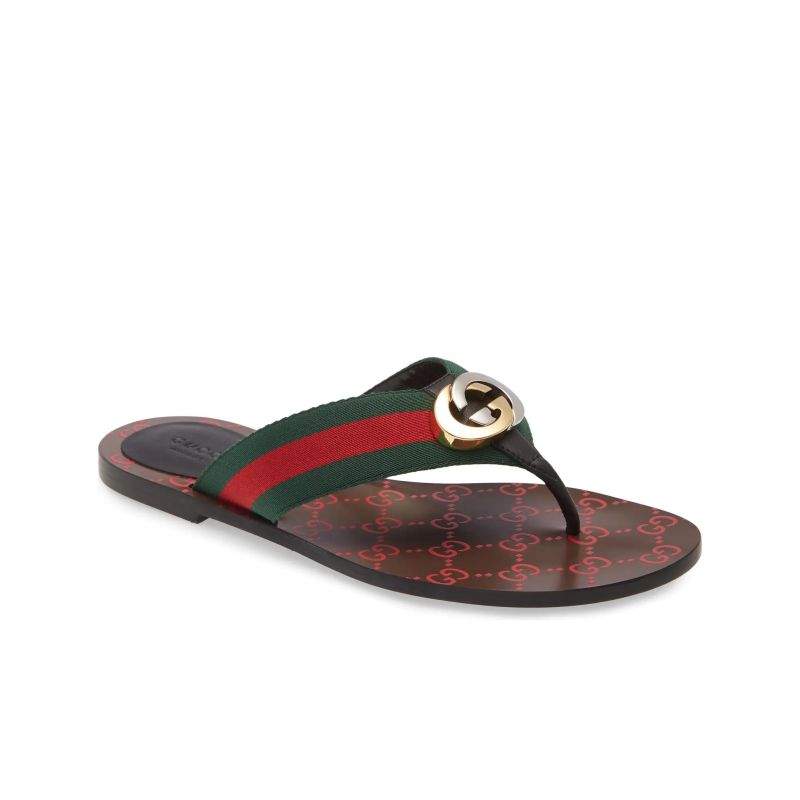 Gucci GG THONG WEB SANDAL Flip Flop Slide 612138 (Replica)