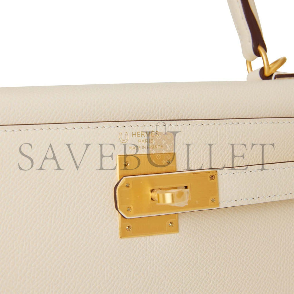 HERMES KELLY 28 SELLIER EPSOM BRUSHED GOLD HARDWARE (28*22*10cm)
