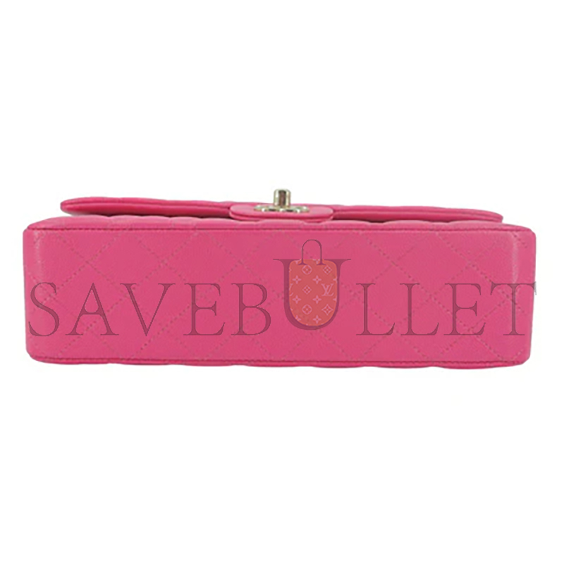 CHANEL MASTER 19C BARBIE PINK CAVIAR MEDIUM CLASSIC DOUBLE FLAP BAG 5413281 (25.5*16*7.5cm)