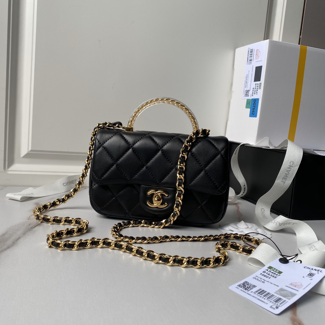 TOP CHANEL 24s Transparent Handle Packs 12×19×6cm/13×20×7cm - 5 Colors - GHW
