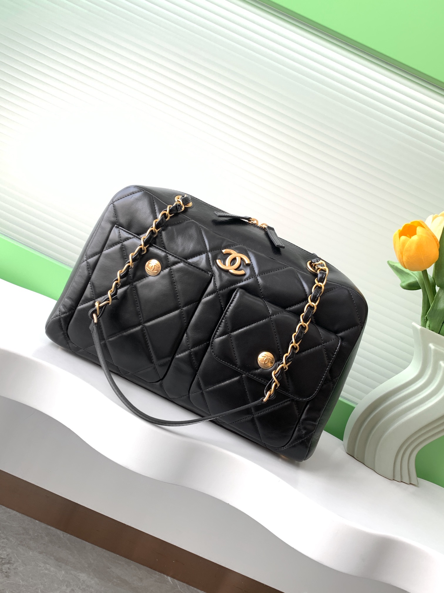 TOP CHANEL Large Bowling Bag 21×33×15cm -2 Color