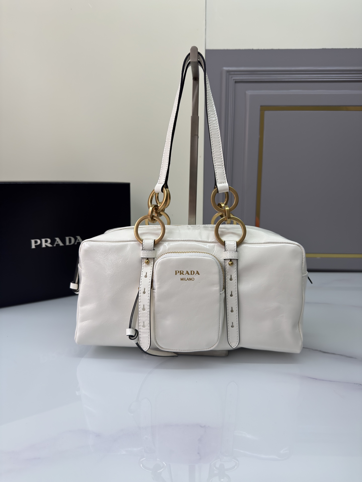 Top PRADA Oil Wax Leather Bag 30x14x13.5cm - 3 Colour