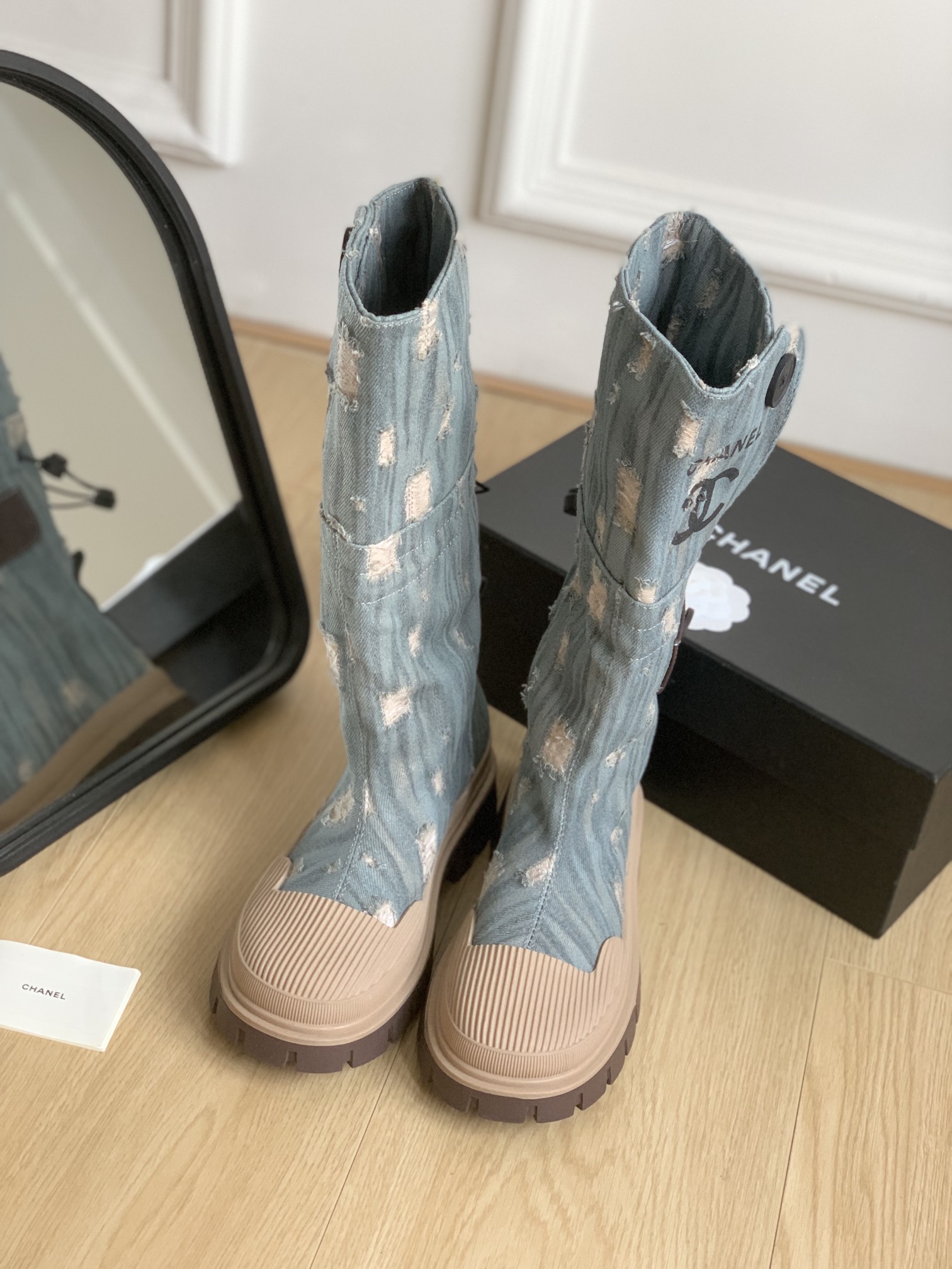 TOP CHANEL Canvas Boots - 4 Colors
