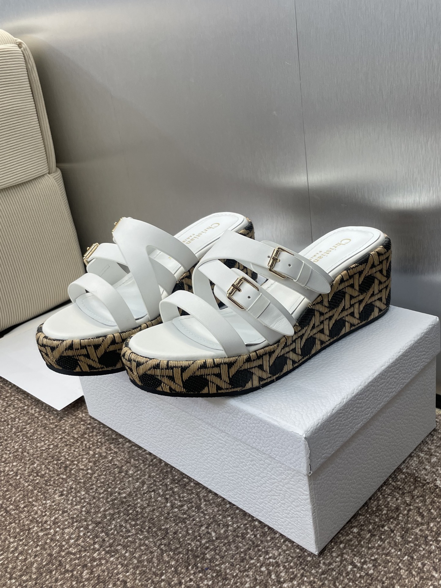 TOP Christian Dior Attitude 10cm Wedge Heels Slippers - 4 Color