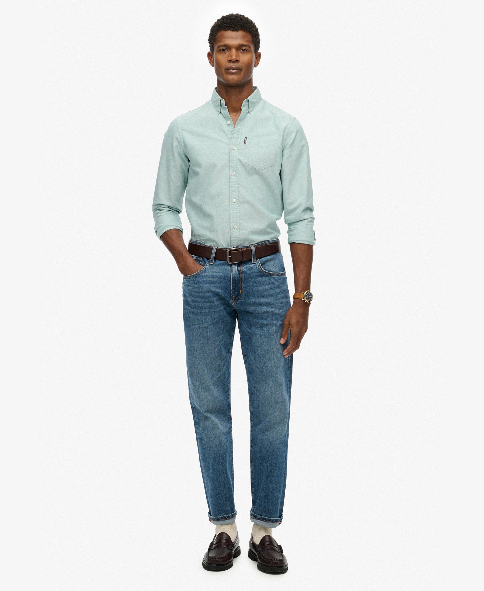 Essentials Oxford Shirt | Peppermint Chambray Oxford