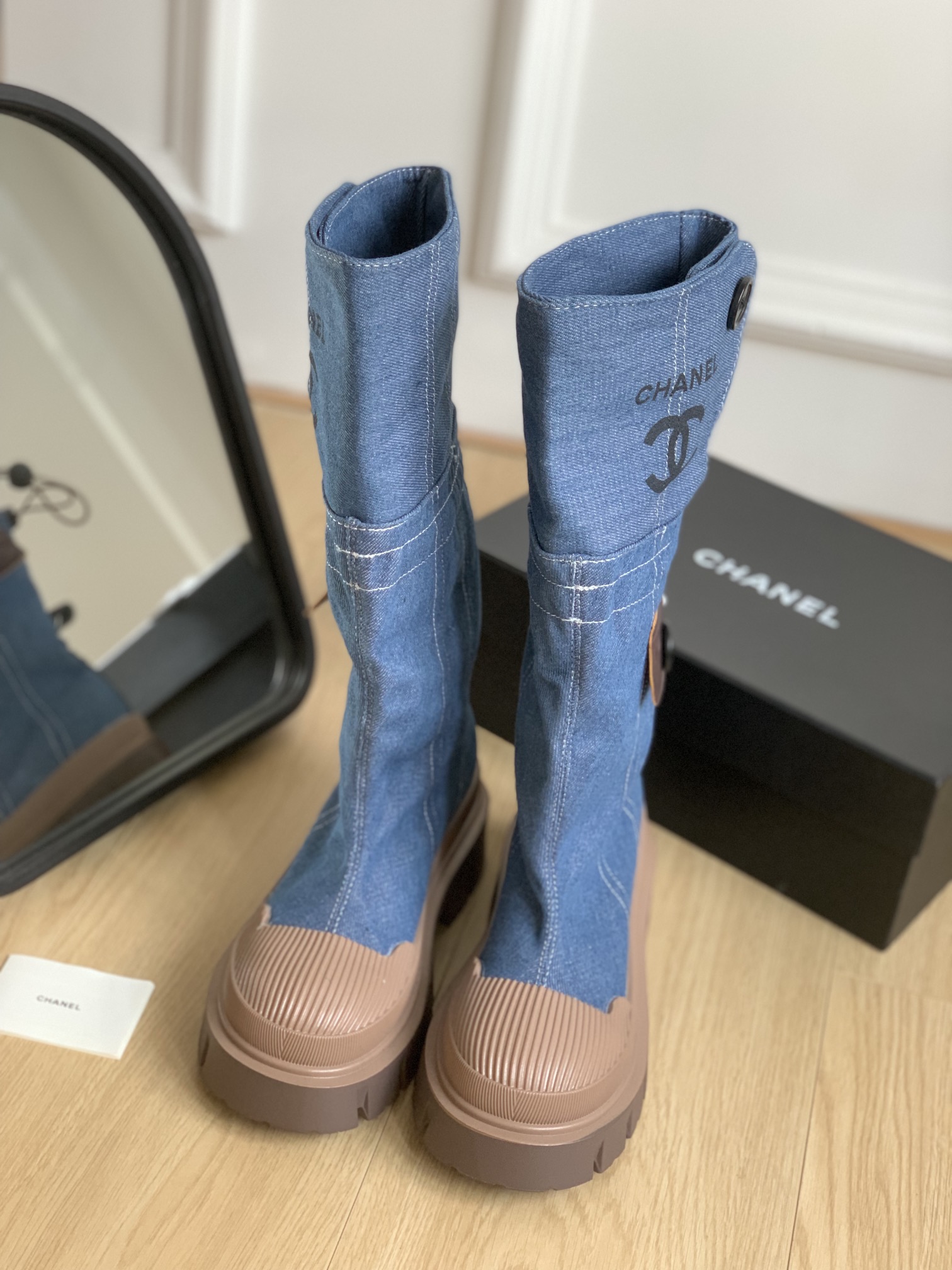 TOP CHANEL Canvas Boots - 4 Colors
