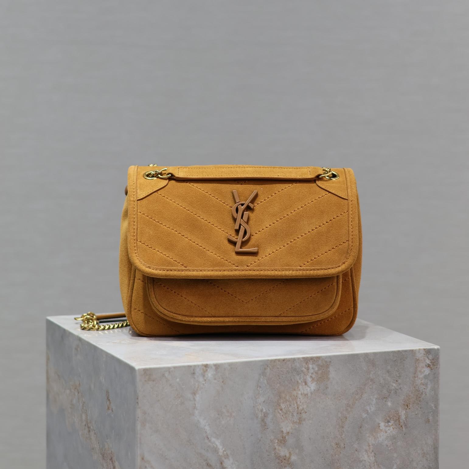 Saint Laurent ySl Tan Suede Medium Niki Shoulder Bag（10A Mirror Version）
