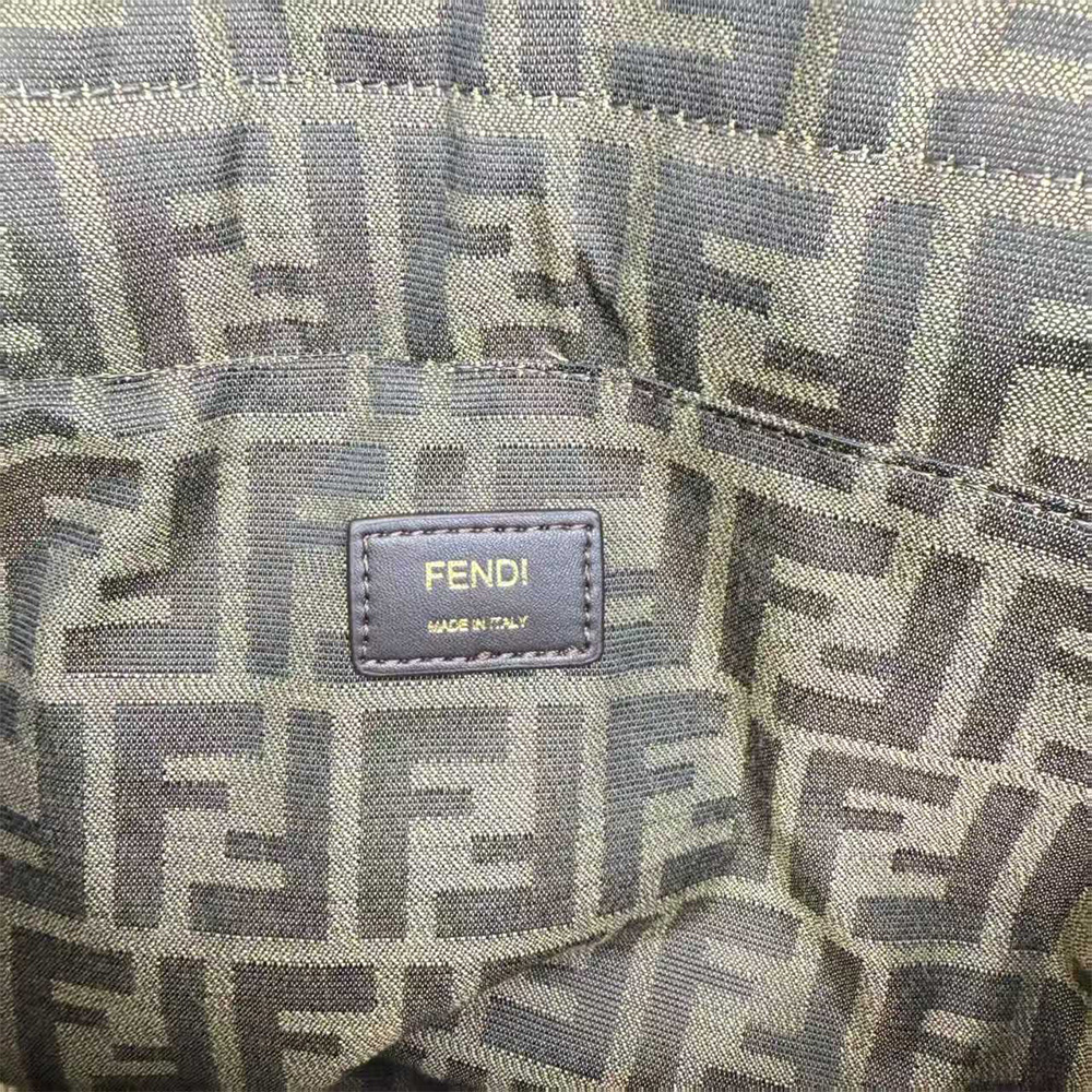 Fendi Backpack Brown FF jacquard fabric backpack (7A regular version)