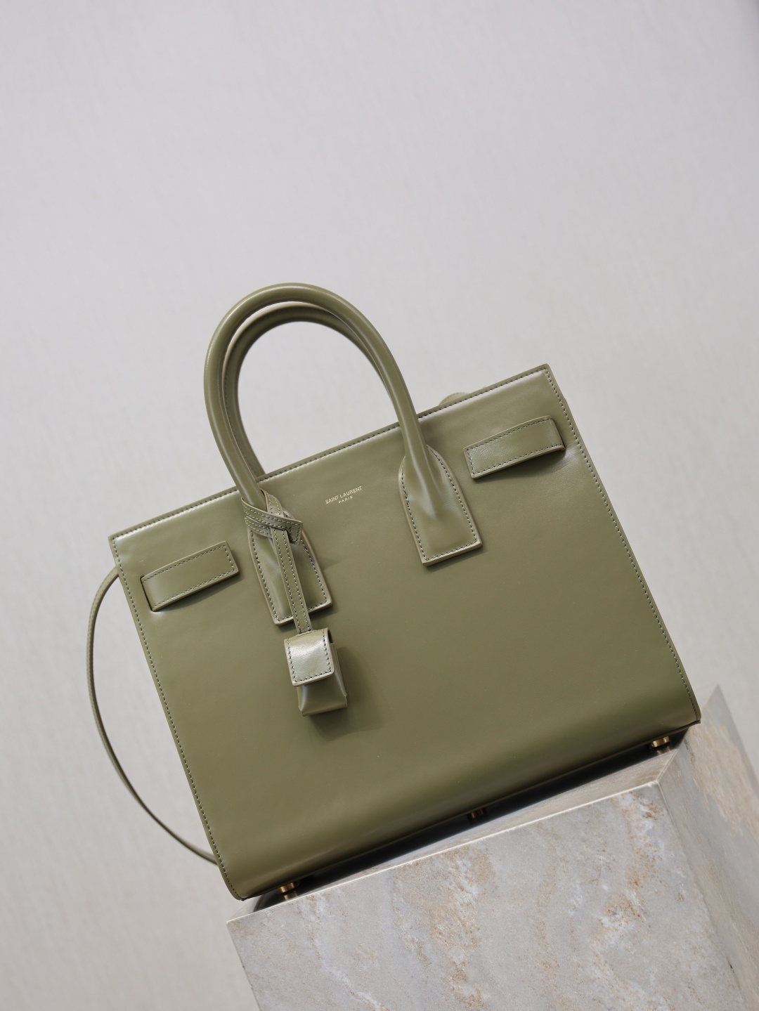 TOP Yves Saint Laurent YSL Sac De Jour Patent Leather Bag 32×25.5×15.5cm- Green