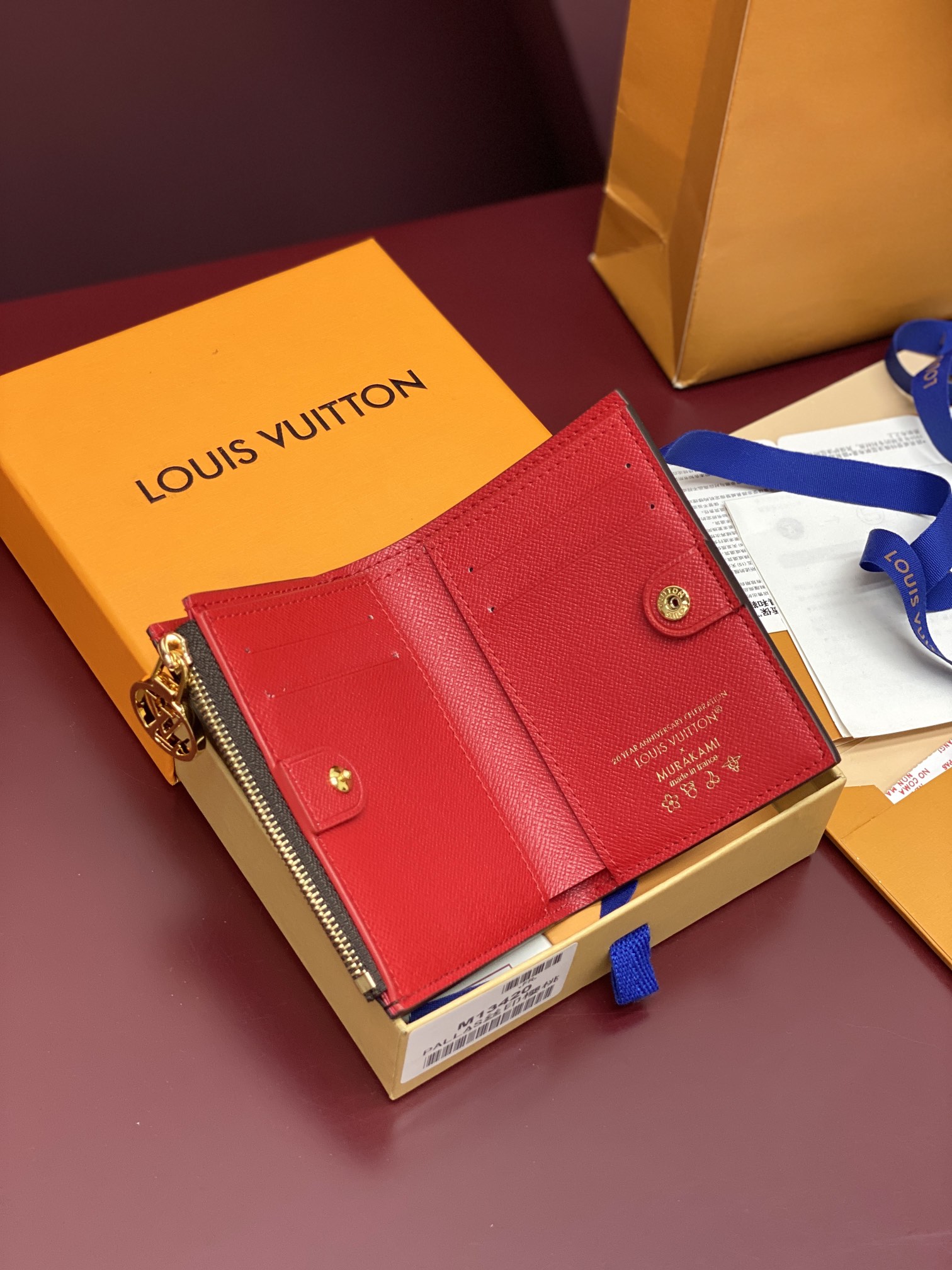 TOP Louis Vuitton LV Wallet Monogram with Cherry Pattern 11.5x1.5x9cm - Brown