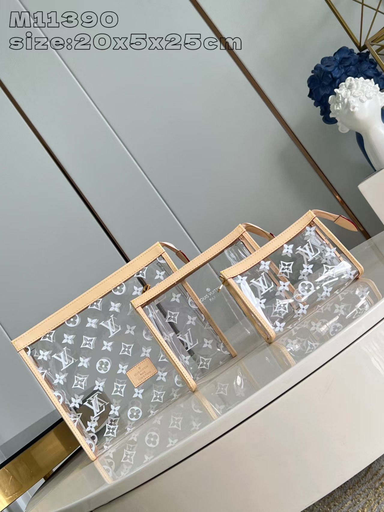 TOP Louis Vuitton LV Trio Poche Toilette  - Transparent