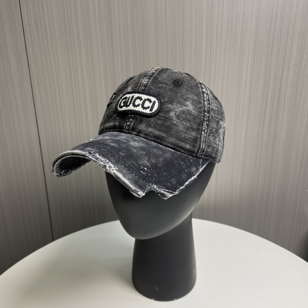 TOP GUCCI Washed Denim Baseball Cap - 5 Colors