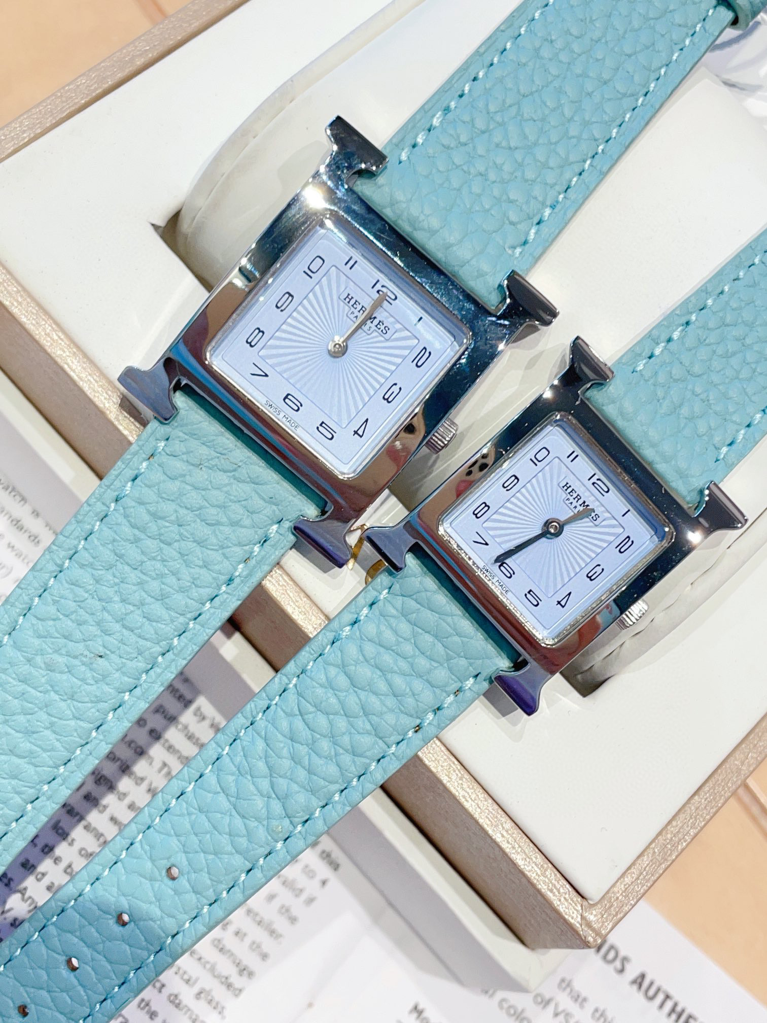 TOP HERMES Heure H Watch 21/26mm - Blue