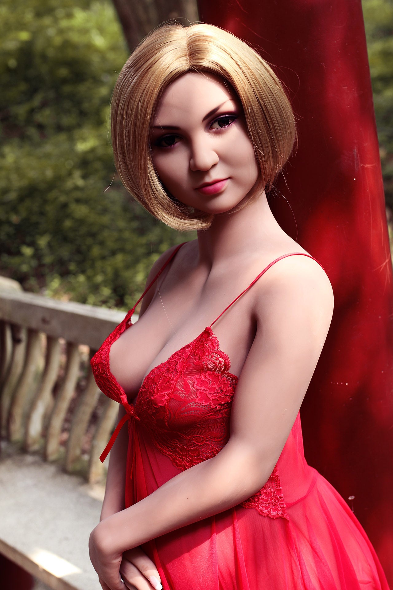 158cm/5ft2 C-cup Pregnant Short  Blonde Hair TPE Sex Doll – #93 Head