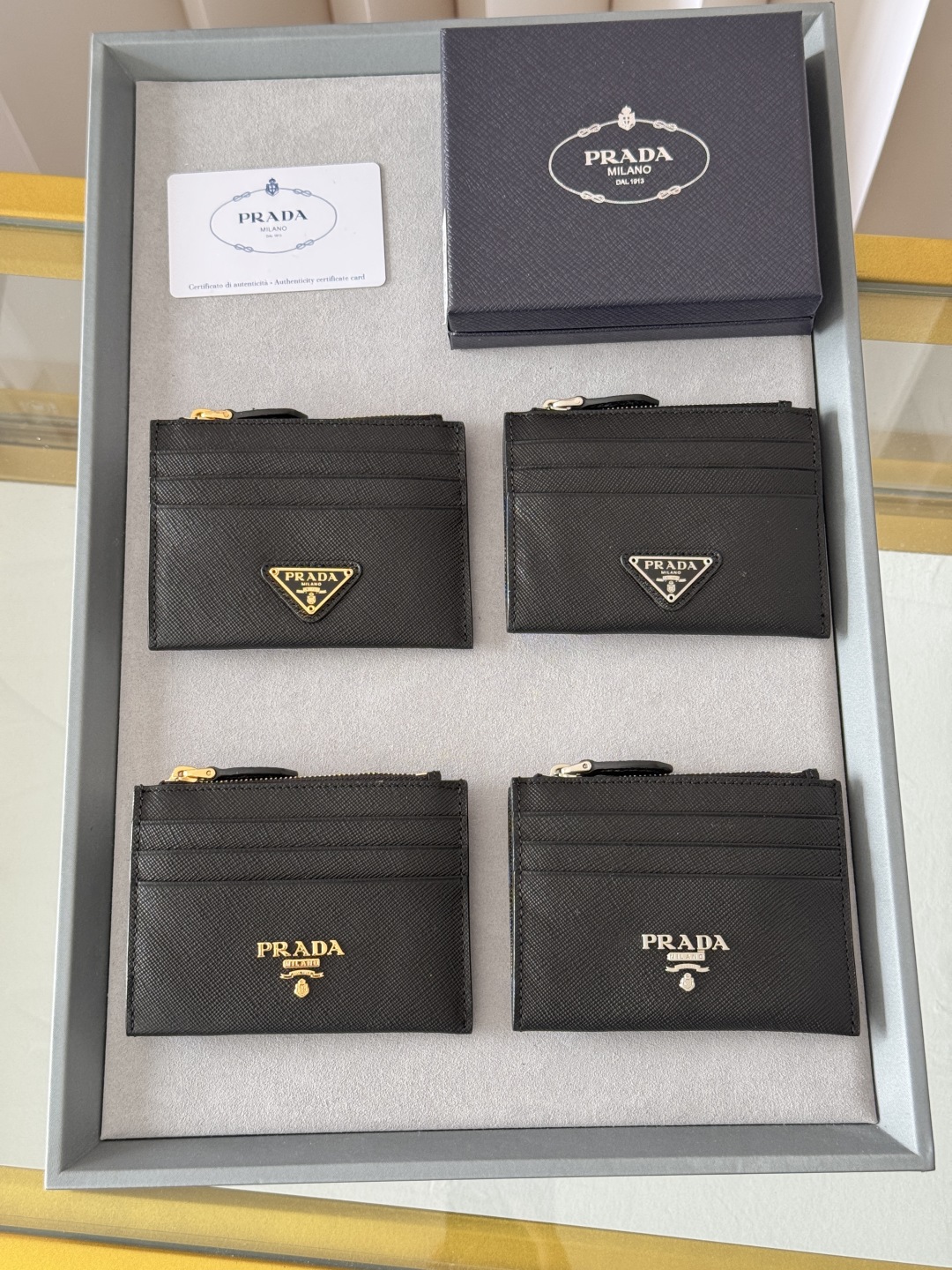TOP PRADA Card Bag Cowhide 12x8.5cm - 4 Colour