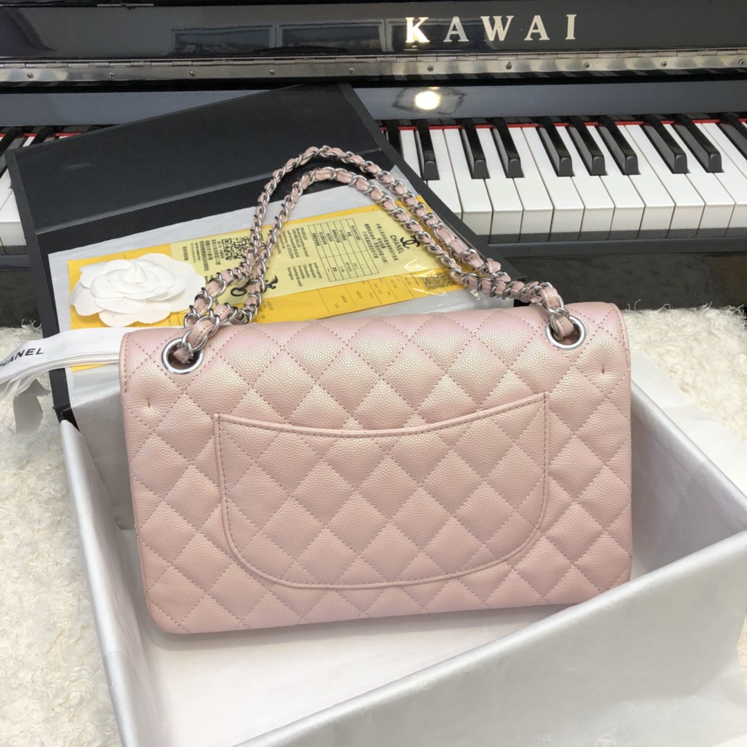 TOP CHANEL Classic Flab Bag 25cm - Pearl Pink&SHW