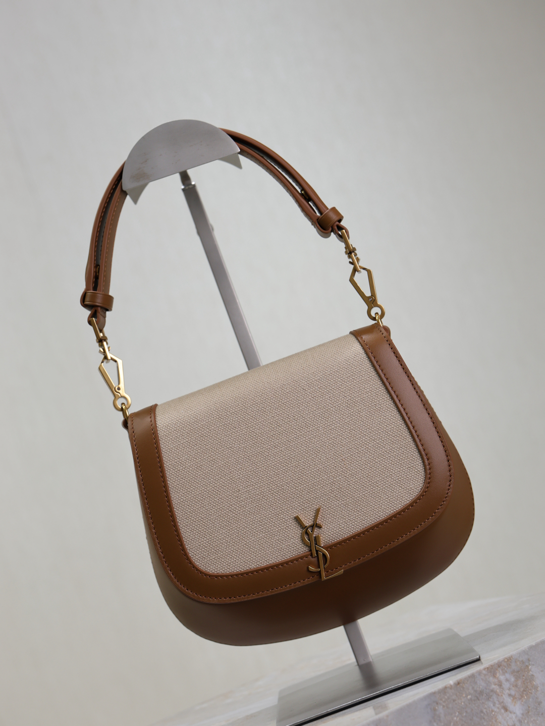 TOP Yves Saint Laurent YSL Voltaire Hobo/Crossbody Bag 17.5x21x8cm - Beige