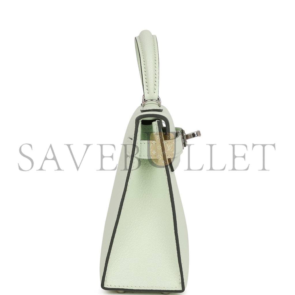 HERMES MINI KELLY CHEVRE PALLADIUM HARDWARE (19*12*5.5cm)