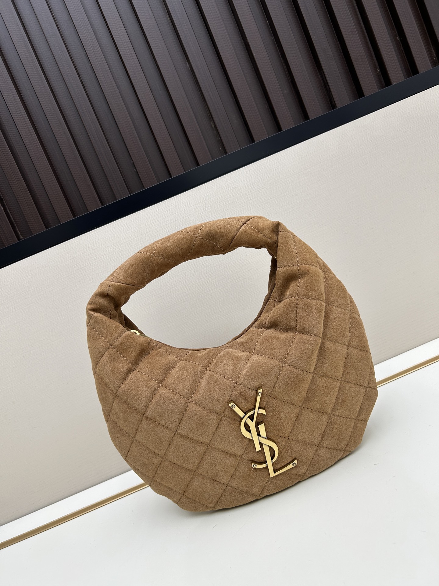 TOP Yves Saint Laurent YSL ICARE Baby Suede Nappa Bag 17×13×3cm - Brown