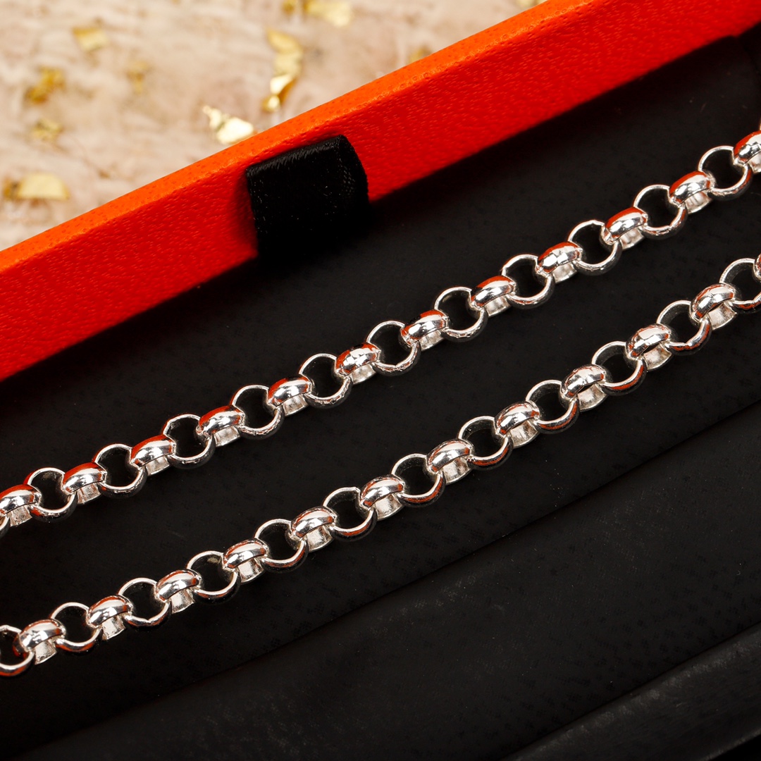 TOP HERMES Pig Nose Necklace-Sliver