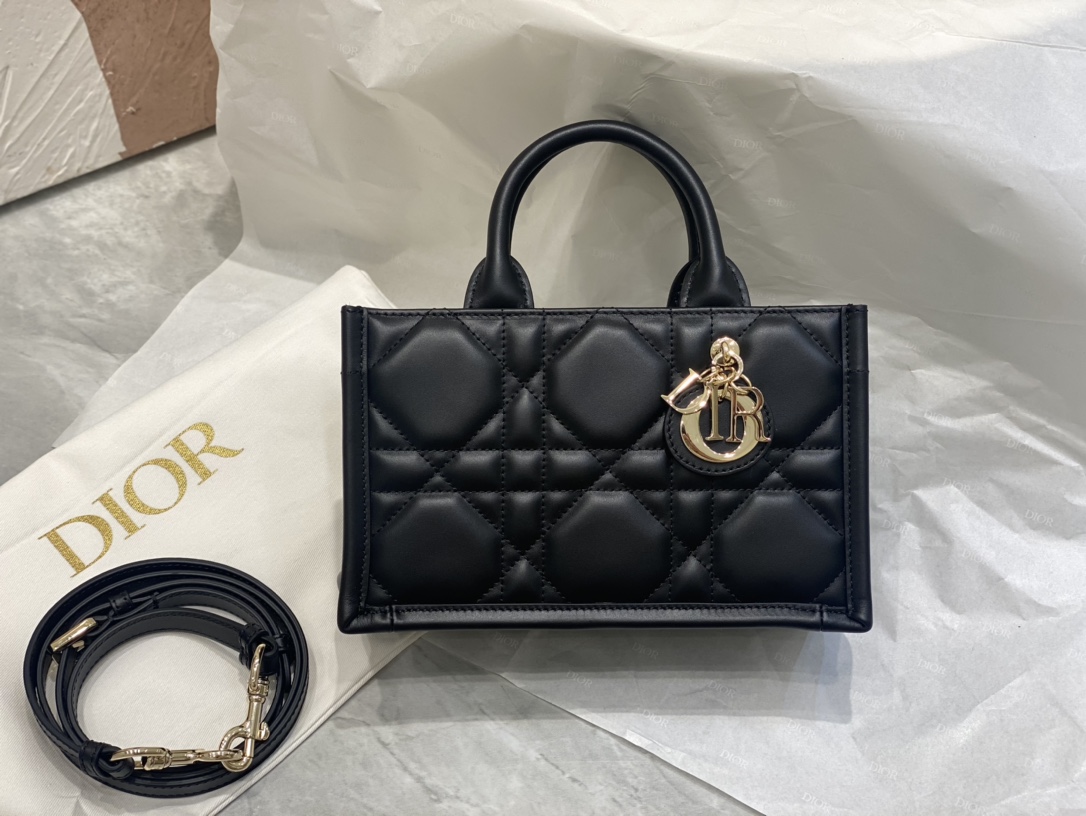 TOP Christian Dior Calfskin Book Tote Bags 21.5x13x7.5cm - 3 Colors
